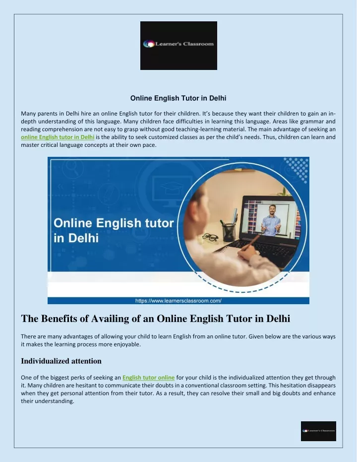 online english tutor in delhi