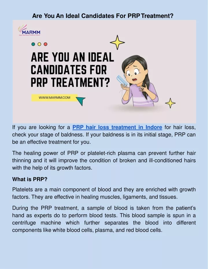are you an ideal candidates for prp treatment