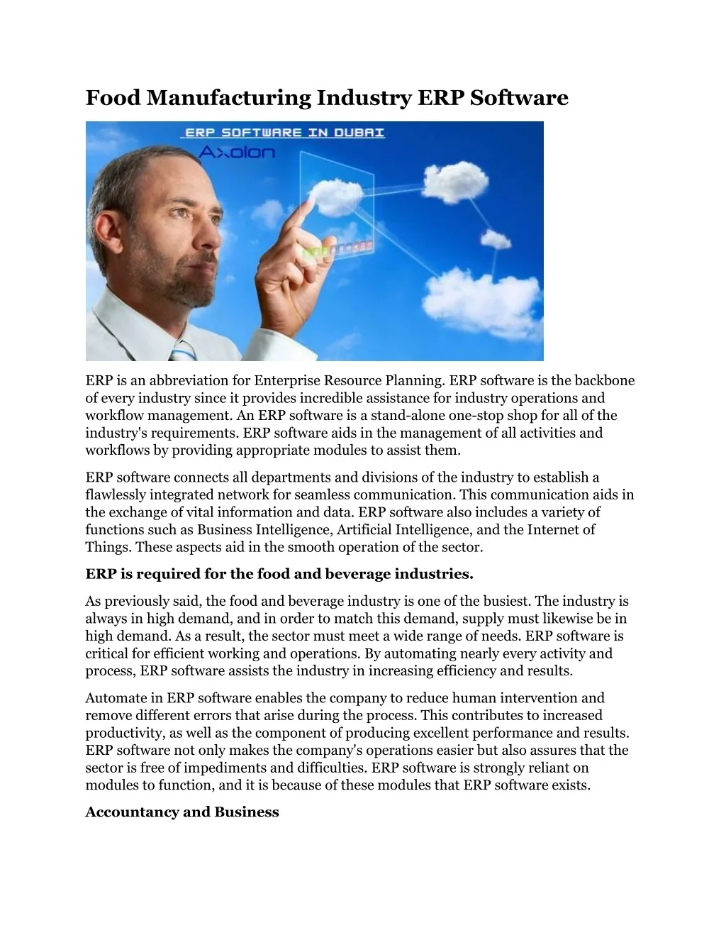 PPT - Food Manufacturing Industry ERP Software PowerPoint Presentation ...