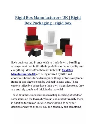 Rigid Box Manufacturers UK | Rigid Box Packaging | rigid box