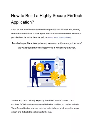 how to build a highly secure fintech application
