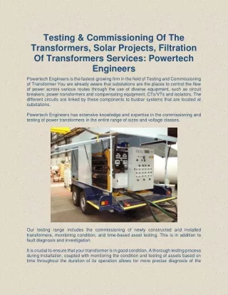Powertech Engineers: Turnkey Electrical Contractors