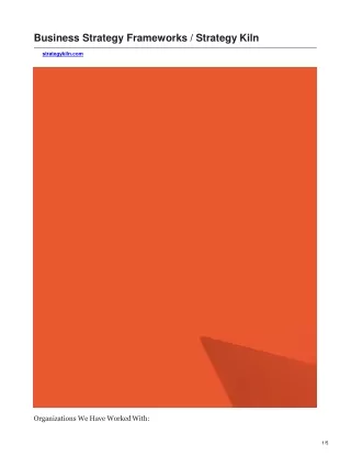 Business Strategy Frameworks