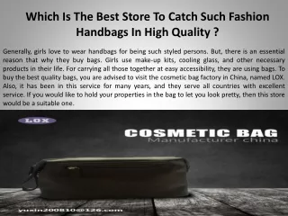 Which Is The Best Store To Catch Such Fashion Handbags In High Quality