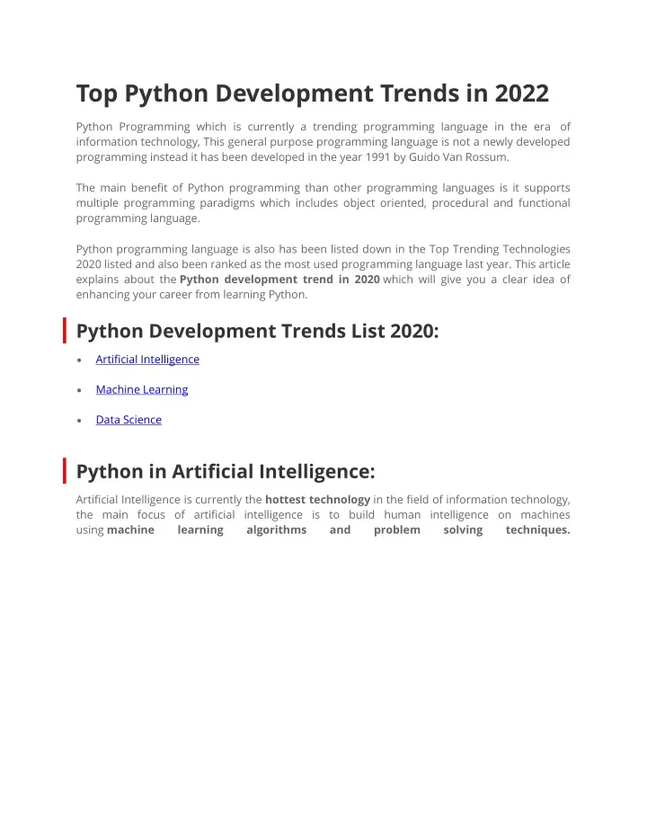 top python development trends in 2022