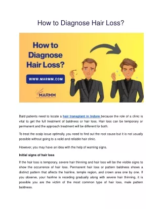 How to Diagnose Hair Loss