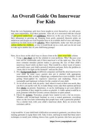 an overall guide on innerwear for kids