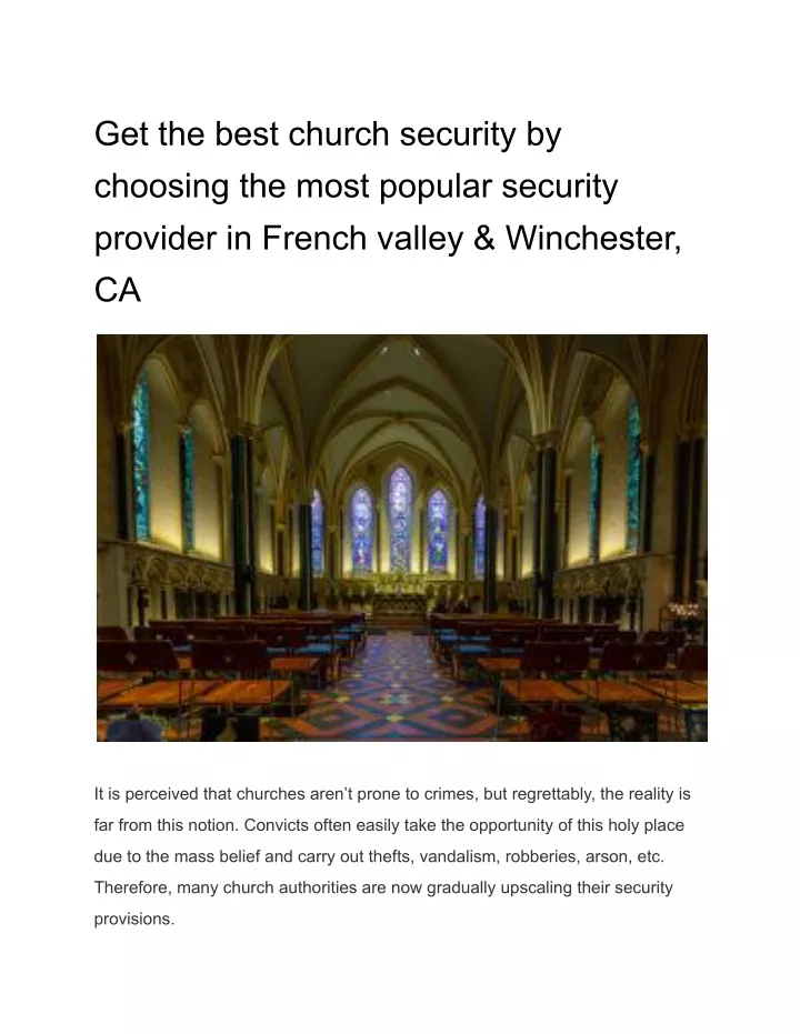 get the best church security by choosing the most