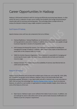 career opportunities in hadoop