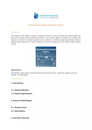 extensive study on wireless mesh network market