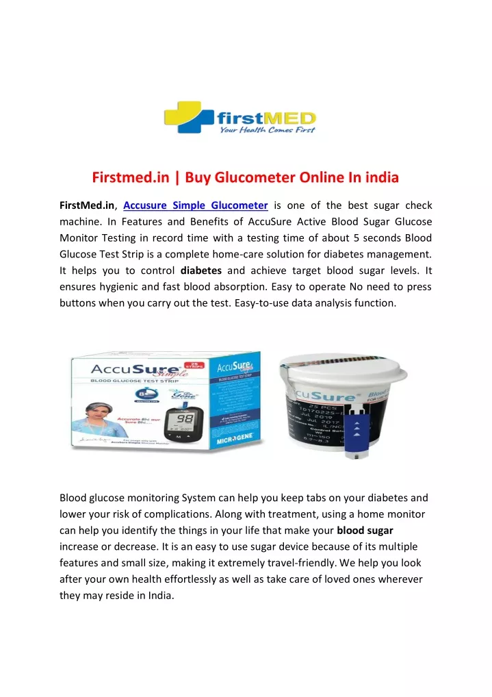 firstmed in buy glucometer online in india