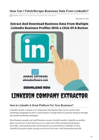 how can i fetch scrape business data from linkedin