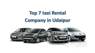 Top 7 taxi Rental Company in Udaipur