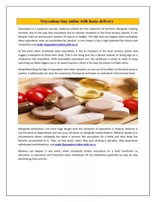 Oxycodone buy online with home delivery