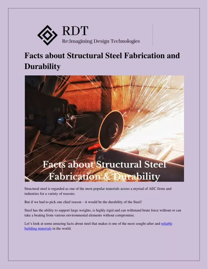 facts about structural steel fabrication