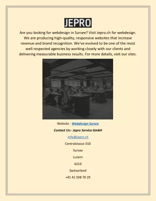 Web design Sursee | Jepro.ch