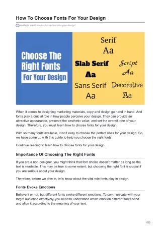 How To Choose Fonts for Your Design