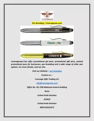 Pen Branding  Coverageuae.com