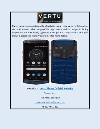 Vertu Phone Official Website | Thevertuboutique.com