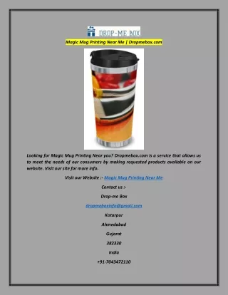 Magic Mug Printing Near Me  Dropmebox.com