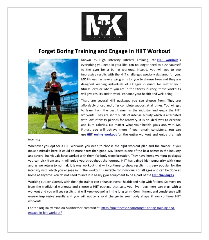 forget boring training and engage in hiit workout