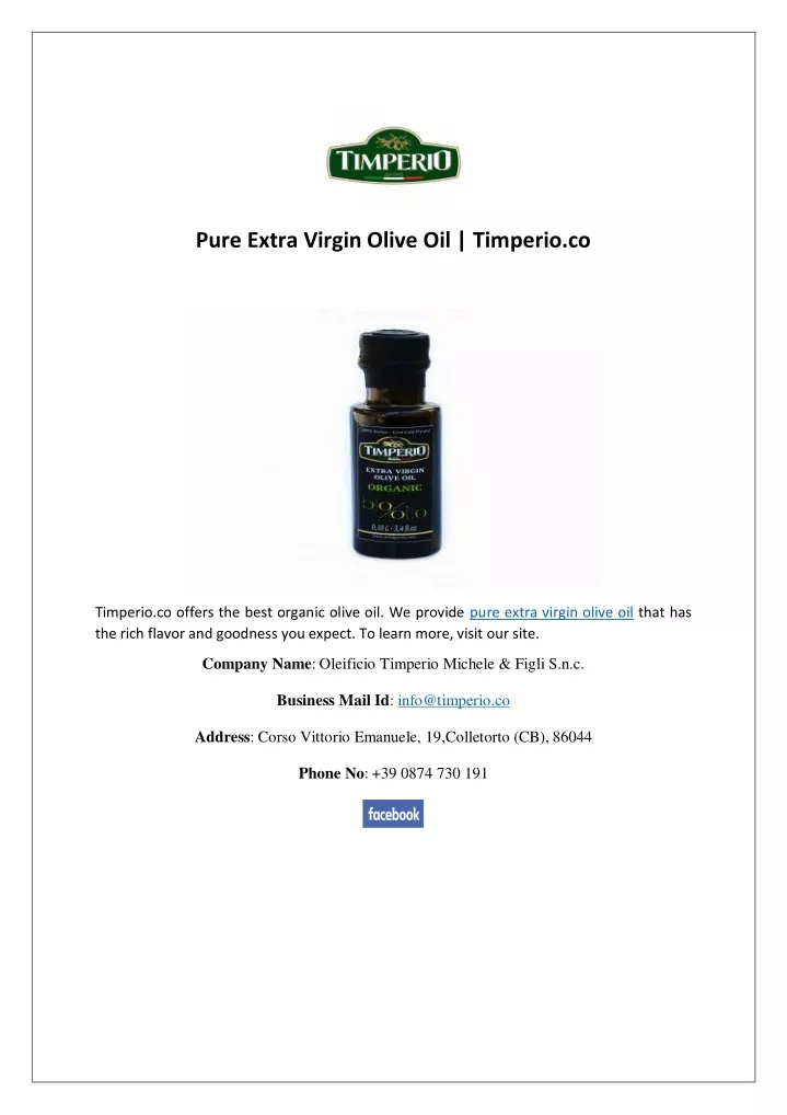 pure extra virgin olive oil timperio co