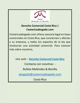 Derecho Comercial Costa Rica | Costaricaabogado.com