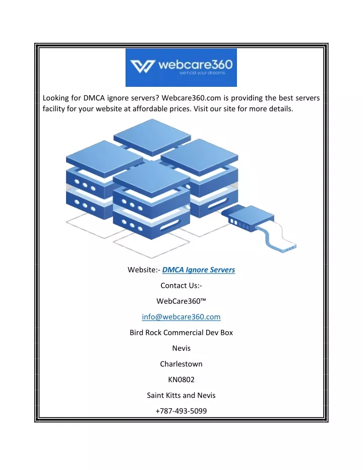 looking for dmca ignore servers webcare360