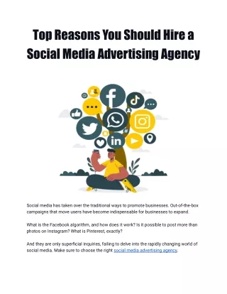 Top Reasons You Should Hire a Social Media Advertising Agency