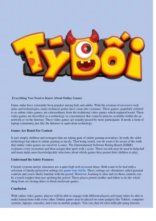 everything you need to know about online games