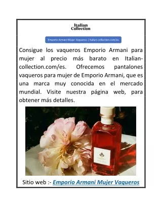 Emporio Armani Mujer Vaqueros  Italian-collection.comes