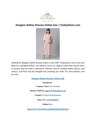 Designer Kaftan Dresses Online Uae | Fizafashions.com