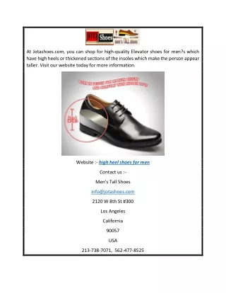 high heel shoes for men  Jotashoes.com