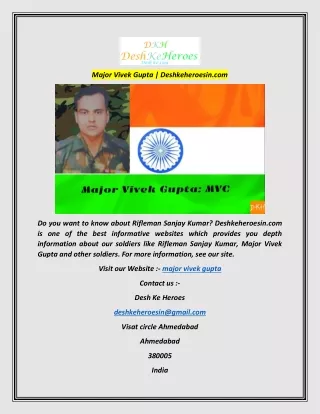 Major Vivek Gupta  Deshkeheroesin.com
