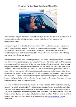 searching for car glass substitution read this