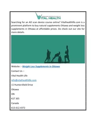 Weight Loss Supplements in Ottawa  Vitalhealthlife.com