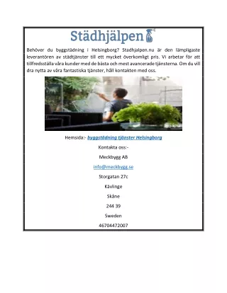construction cleaning services Helsingborg | Stadhjalpen.nu