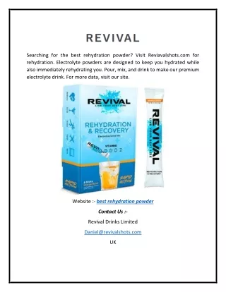 Best Rehydration Powder | Revivalshots.com