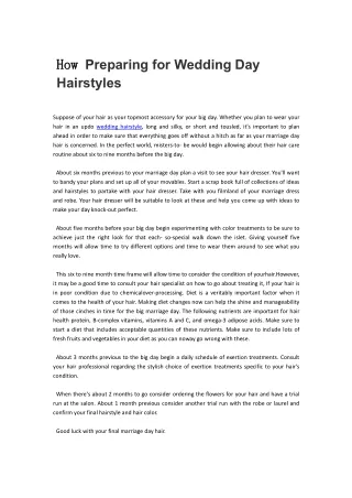 How Preparing for Wedding Day Hairstyles