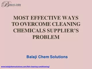 Most Effective Ways To Overcome Cleaning Chemicals Supplier’s Problem