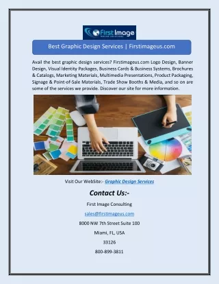 Best Graphic Design Services | Firstimageus.com