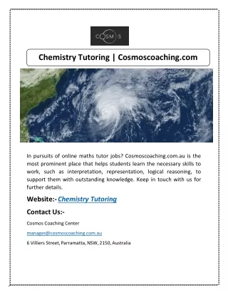 Chemistry Tutoring | Cosmoscoaching.com
