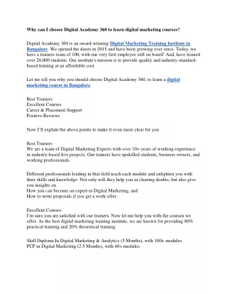 why can i choose digital academy 360 to learn
