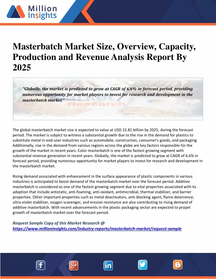 masterbatch market size overview capacity