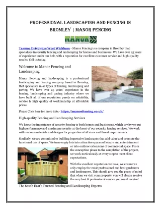 professional landscaping and fencing in bromley