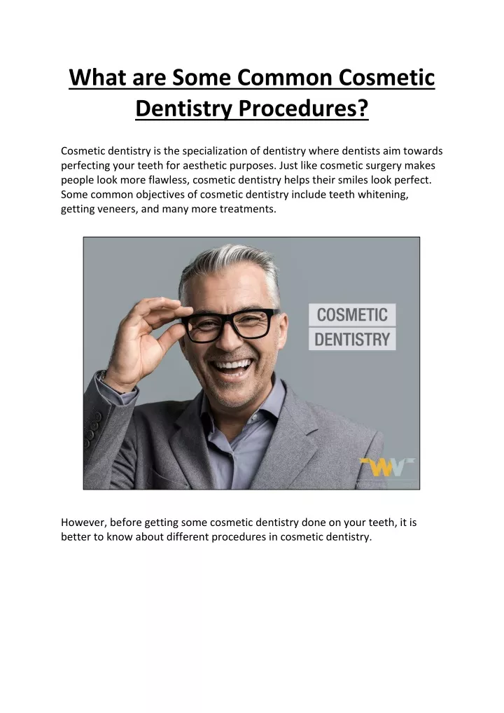 what are some common cosmetic dentistry procedures