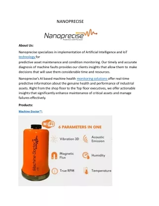 Automated AI based Predictive Maintenance | Nanoprecise