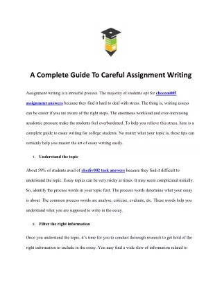 a complete guide to careful assignment writing