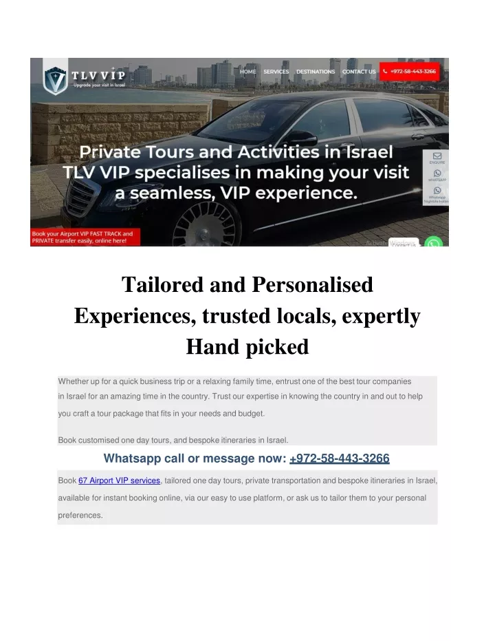 tailored and personalised experiences trusted locals expertly hand picked