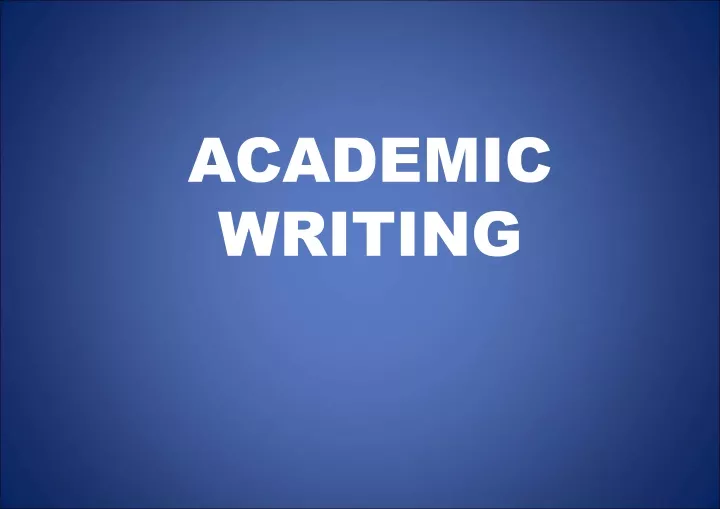 academic writing